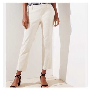 Loft Girlfriend Chino Tan Pants, Size 8‎ Tall NWT Lagenlook Minimalist Cotton